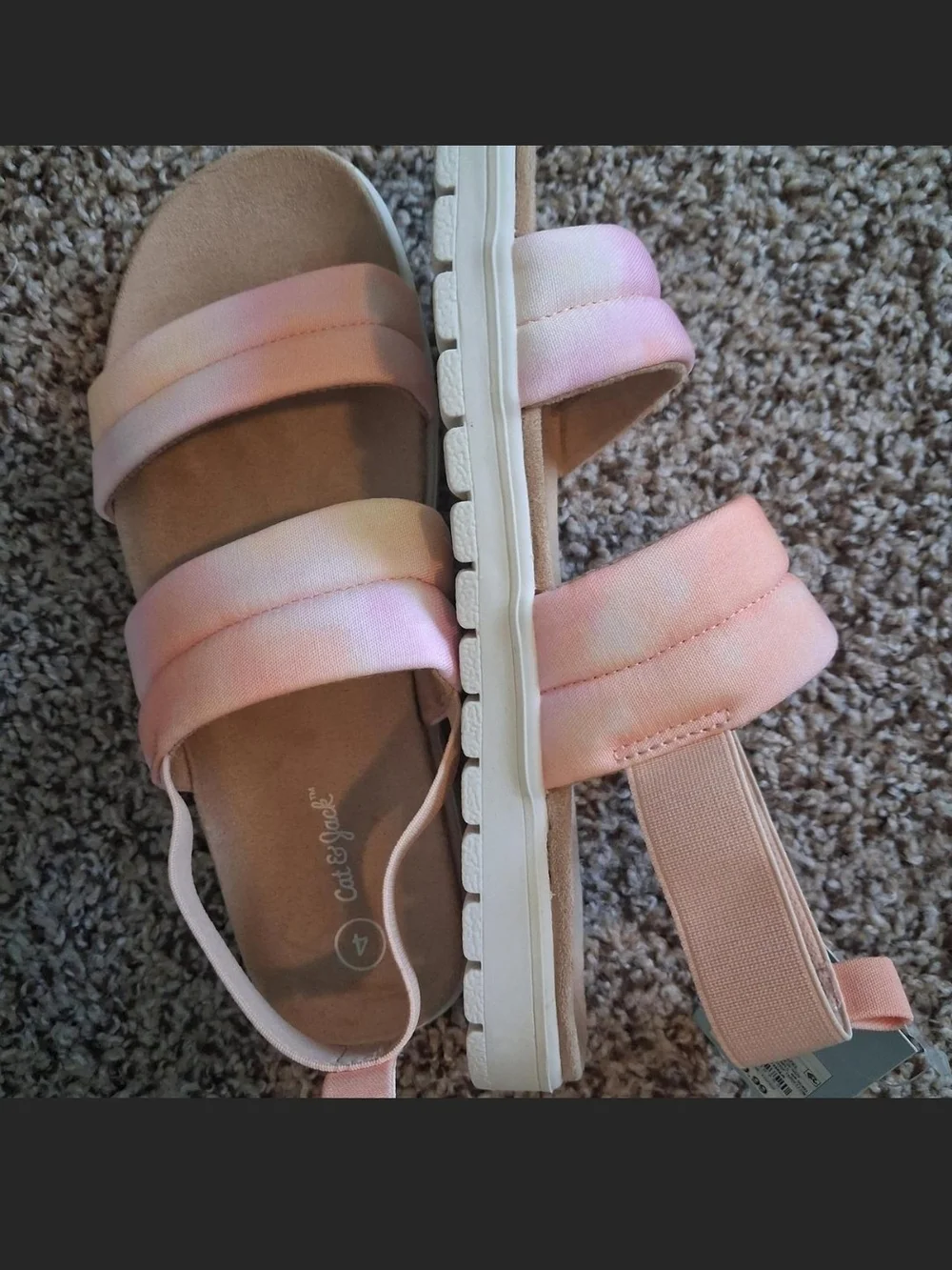 Cat & Jack Peach Tye Dye Double-Strap Slingback Sandals